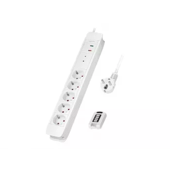 LogiLink LPS402 ilgintuvas 1,5 m 5 kištukinių lizdų vidaus naudojimui baltas