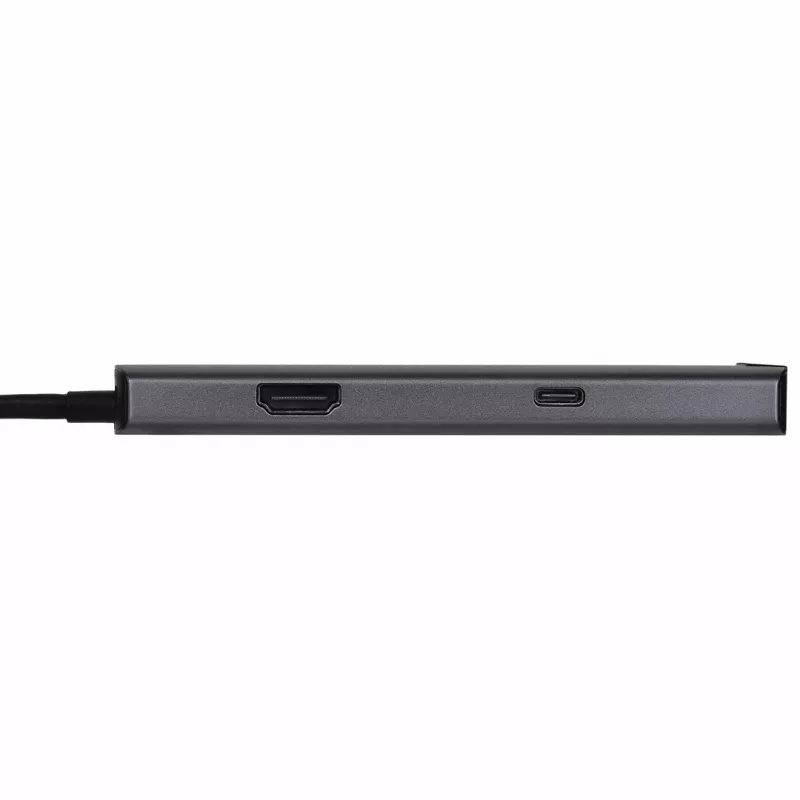 Unitek H1112F aktyvus USB-C šakotuvas (6 prievadai), 5 Gbps, HDMI 4K@30Hz, RJ-45, 2x USB-A, 2x USB-C, PD 100 W, aliuminio korpusas, pilkas