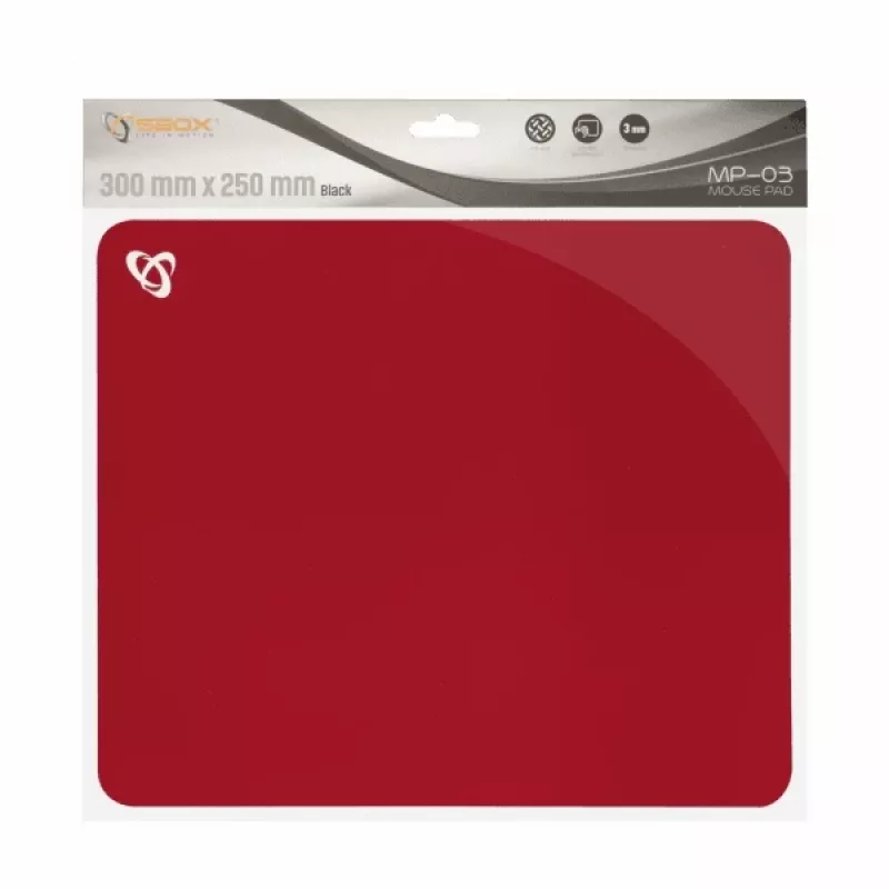 Sbox MP-03R Raudonas pelės kilimėlis su geliu