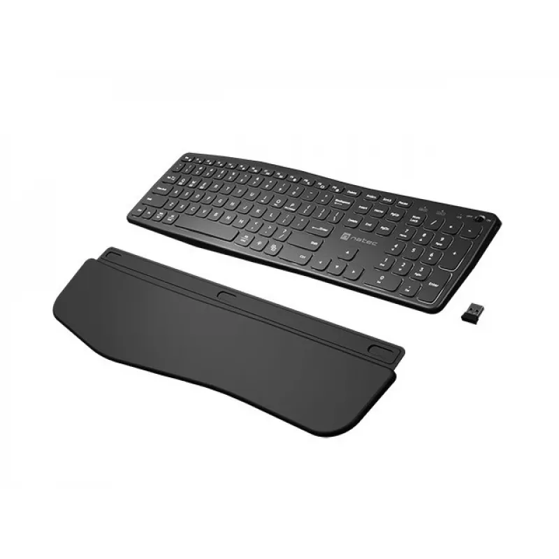NATEC PORIFERA belaidė klaviatūra, QWERTY US International, juoda