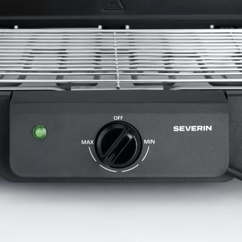 Stalinis elektrinis grilis SEVERIN PG 8594 — 2000 W, stačiakampės grotelės, juodas
