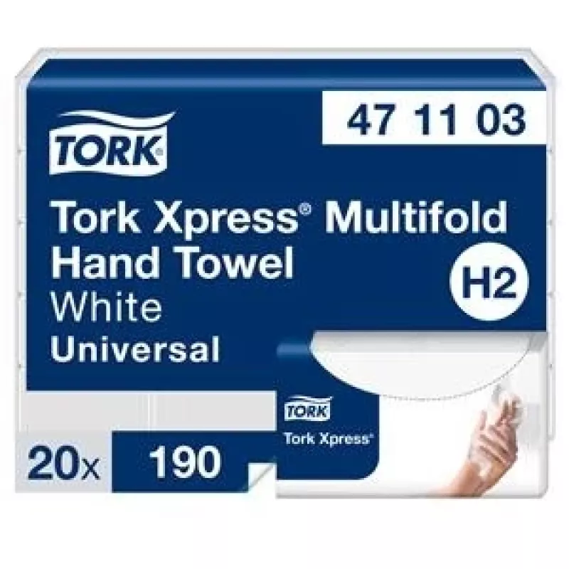 Popieriniai rankšluosčiai sulankstyti Tork Xpress Multifold Universal H2 2 sluoksniai, 23,4 x 21,3 cm (20 vnt.)