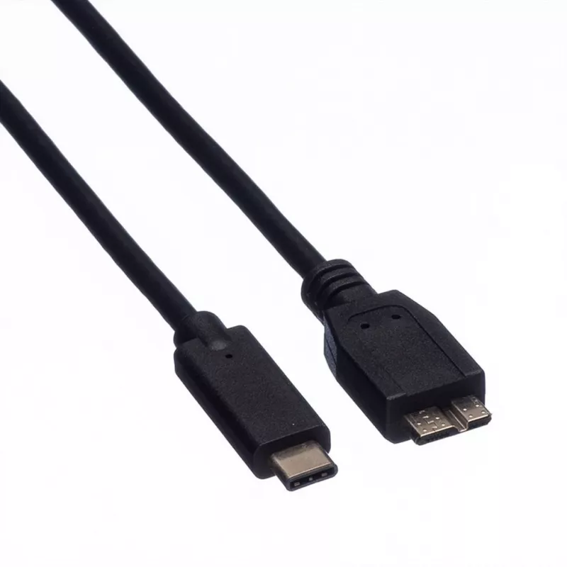ROLINE USB laidas - USB Type C (vyriškas) į Micro-USB Type B (vyriškas) - 50 cm - Juodas (11.02.9005)