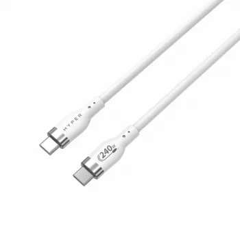 HYPER HyperJuice 240W Silikoninis USB-C į USB-C laidas (1 m) - Baltas