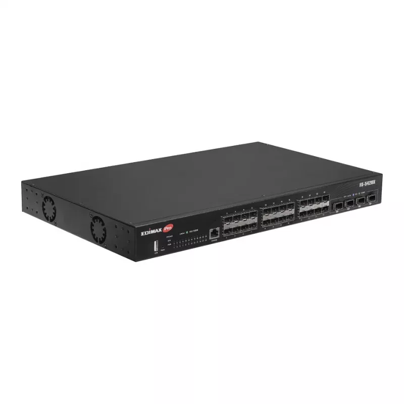 Tinklo jungiklis EDIMAX FS-5428X — 24 Gigabit SFP prievadai, 4 × 10GbE SFP+ prievadai
