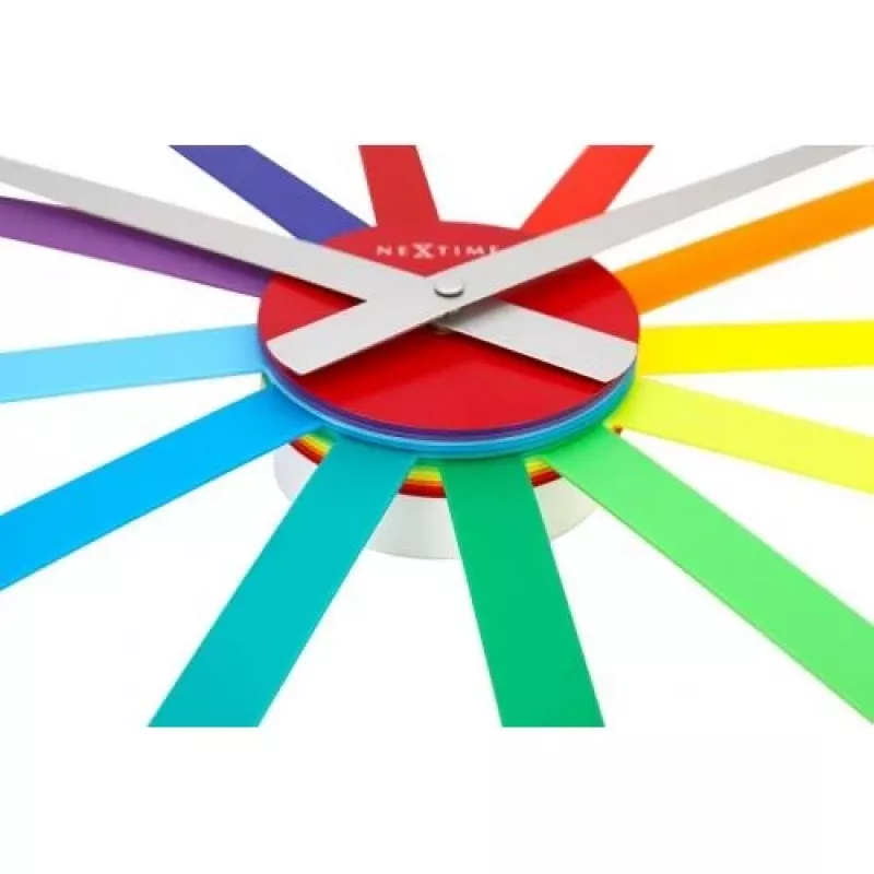 NeXtime Colour Guide sieninis laikrodis 2995di, Ø 60 cm, vaivorykštinis