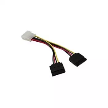 Synergy21 SATA maitinimo laidas 4pin -> 2 x 15pin (tiesus)
