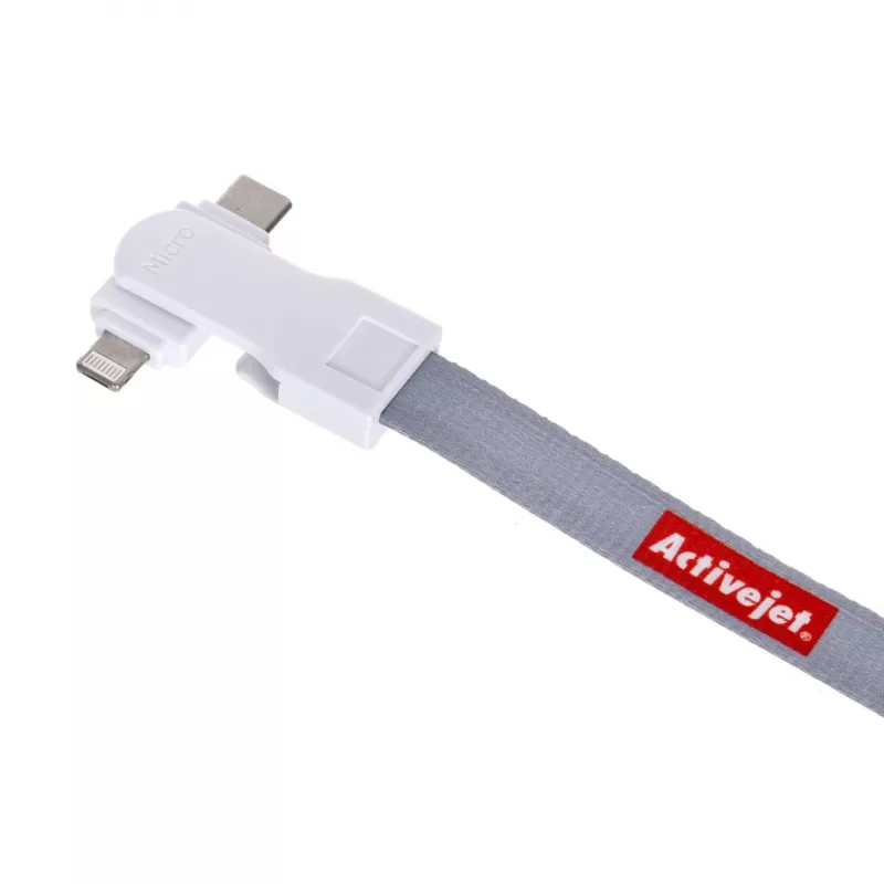 Activejet lanyard su įkrovimo laidu 3-in-1 telefono įkroviklis