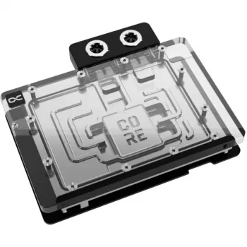 Alphacore Core GeForce RTX 5080 ARGB vandens blokas su galine plokšte