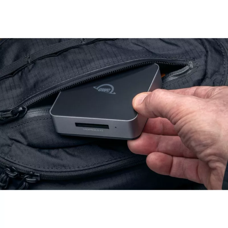 Card reader OWC OWCTCCFXB4RDR — USB 3.2 Gen 2 Type-C, CFexpress/SD/SDXC, juodas, 8256 Mbit/s