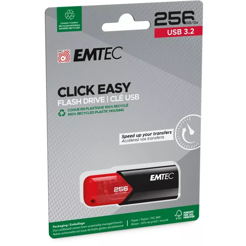 USB atmintukas Emtec 256GB USB Type-A 3.2 Gen 1 Click Easy