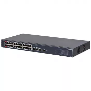 Dahova technologijų valdomas L2 Gigabit Ethernet (10/100/1000) maitinimas per Ethernet (PoE) juodas