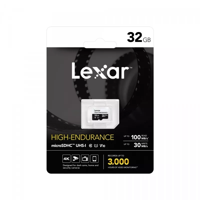 Lexar microSD High Endurance kortelė 32GB C10 A1 U1 V10 100/30MB/s