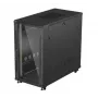 Stovo spinta LANBERG FF01-6222-12B 22U 600x1200 mm juoda su stiklinėmis priekinėmis ir galinėmis durelėmis