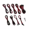 CableMod PRO Series ModMesh C-Series maitinimo laidų rinkinys Corsair RMi/RMx — juodi/raudoni pinti laidai