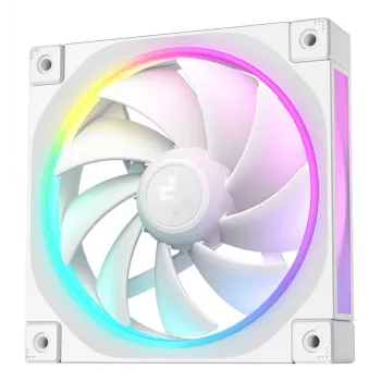 Korpuso ventiliatorius DeepCool FL12 WH 3 vnt. komplektas, 120×120×25 mm, 2150 RPM, 55 CFM, skysčių dinaminis guolis, PWM, daugiaspalvis LED, 4 kontaktų