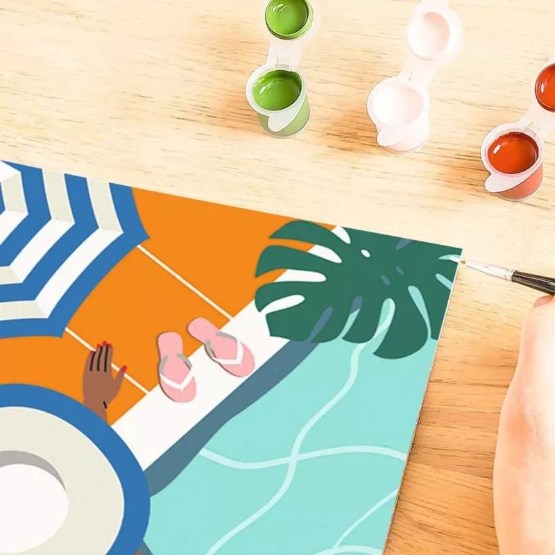 Dažymo pagal skaičius rinkinys Ravensburger CreArt – Pool Time (dažymo rinkinys, modelis 25523)
