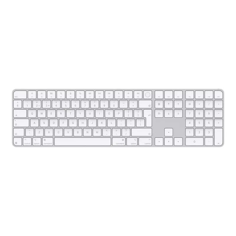 Apple Magic Keyboard su Touch ID ir skaičių klaviatūra, UK English, balta (MXK73B/A)