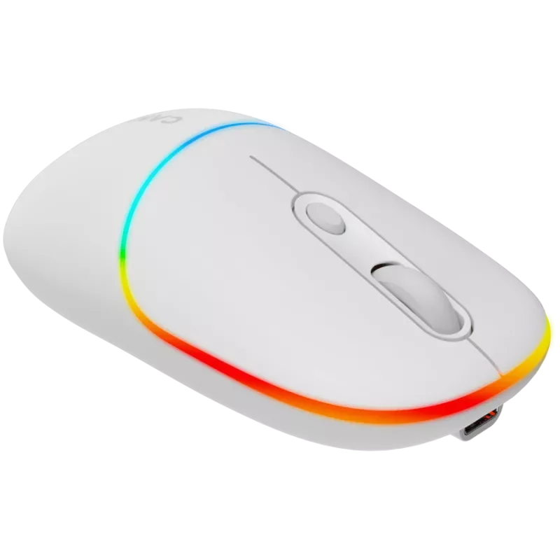 Canyon MW-22 CNS-CMSW22SW Pelė – 2 viename Bluetooth/2,4 GHz – optinė – 800/1200/1600 DPI – 4 mygtukai – RGB apšvietimas – įkraunama – Sniego Baltumo