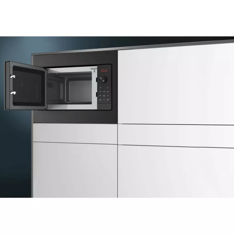 Siemens iQ300 BF523LMB3 Įmontuojama mikrobangų krosnelė Juoda, Nerūdijantis plienas 20 L 800 W