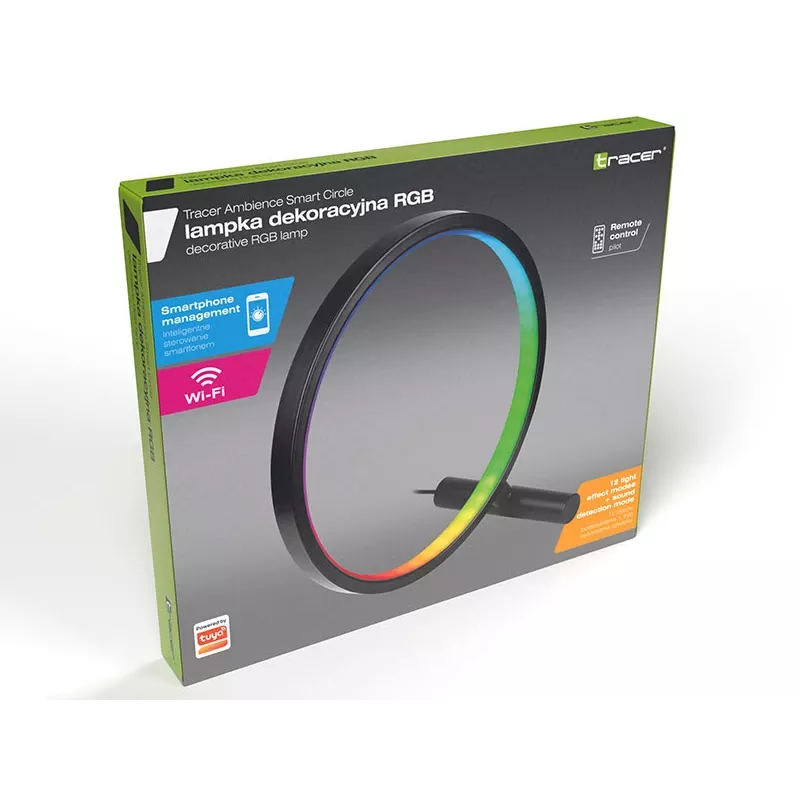 Stalinė lempa TRACER Ambience Smart Circle LED RGB – dekoratyvinis išmanusis LED apskritimas