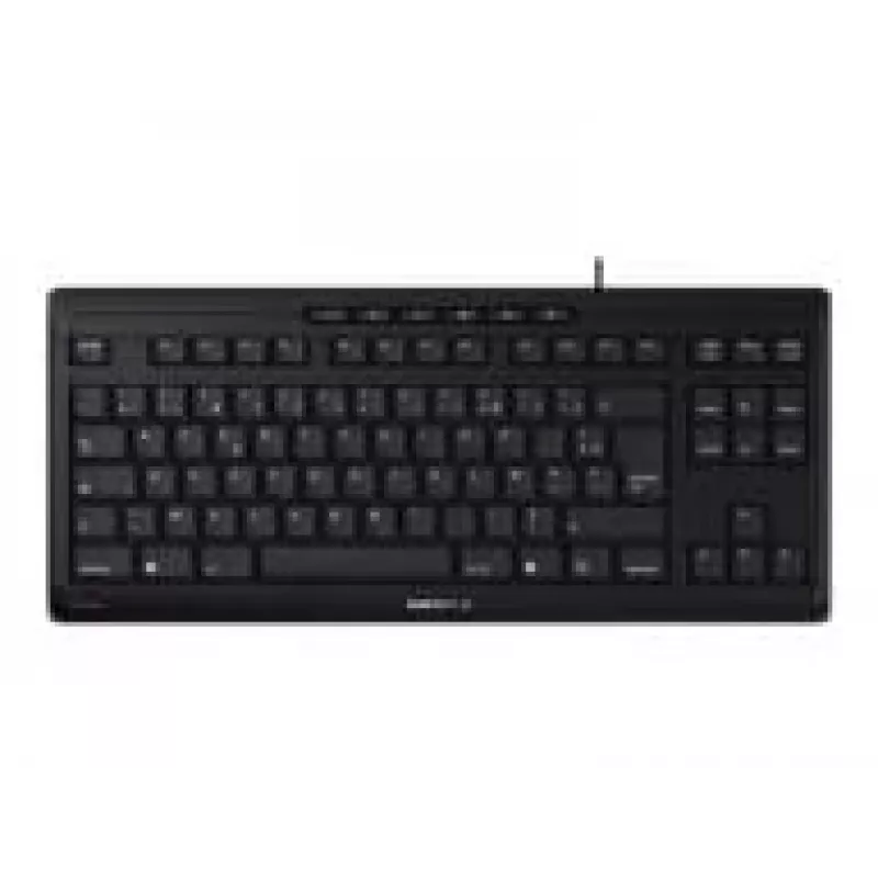 Klaviatūra CHERRY STREAM TKL USB AZERTY prancūziška juoda laidinė 94 klavišai