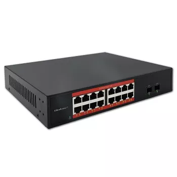 Tinklo jungiklis QOLTEC 52364 – Gigabit Ethernet PoE 16xRJ45, 2xSFP