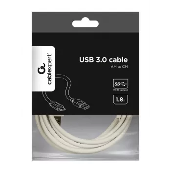Gembird CCP-USB3-AMCM-6-W USB laidas USB 3.2 Gen 1 (3.1 Gen 1) 1,8 m USB A USB C baltas