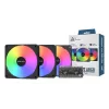 Montech GF120 V2 ARGB kompiuterio korpuso ventiliatorius 12 cm juodas 3 vnt.