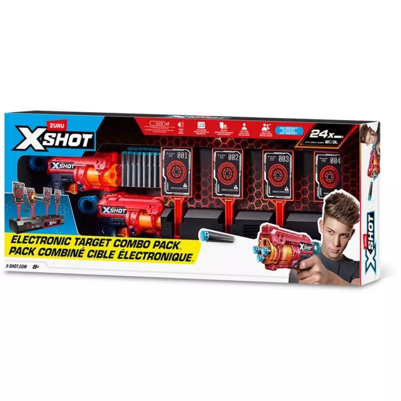XSHOT Interaktyvus taikinys & Fury 4 2 rinkinys, strėlinis šautuvas