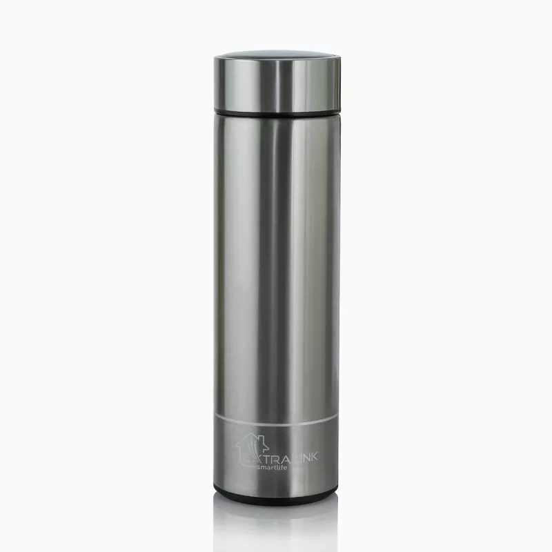 Extralink Smart Travel Mug sidabrinis, termopuodelis su LED ekranu