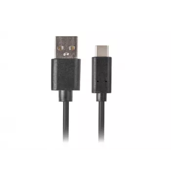 USB 2.0 kabelis LANBERG CA-USBO-20CU-0010-BK — USB A į USB C, 1 m, juodas, 480 Mbit/s