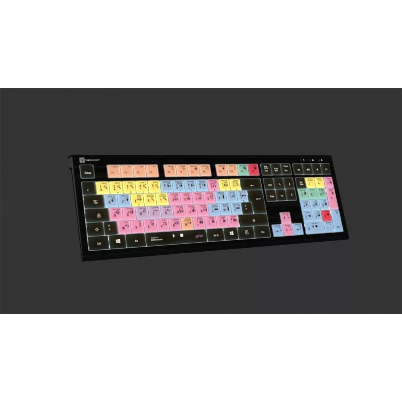 Logickeyboard ASTRA 2 USB AZERTY klaviatūra, angliški simboliai, juoda, pilno dydžio