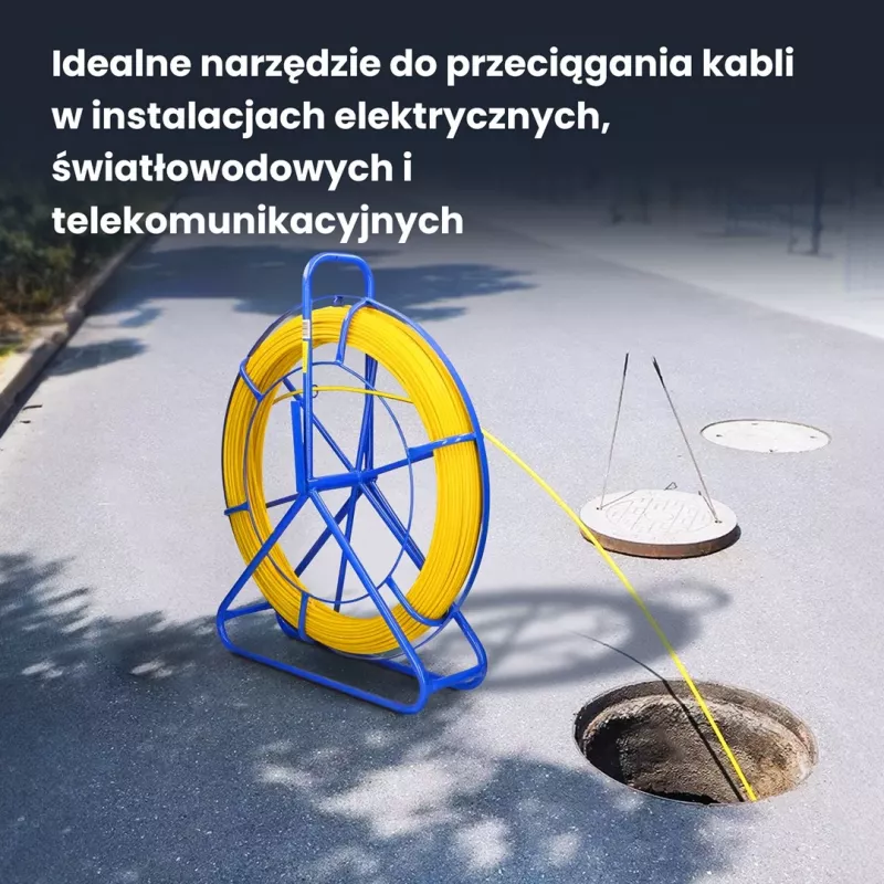 Kabelių traukimo strypas Extralink Pilot 6mm 200m stiklo pluoštas FRP geltonas