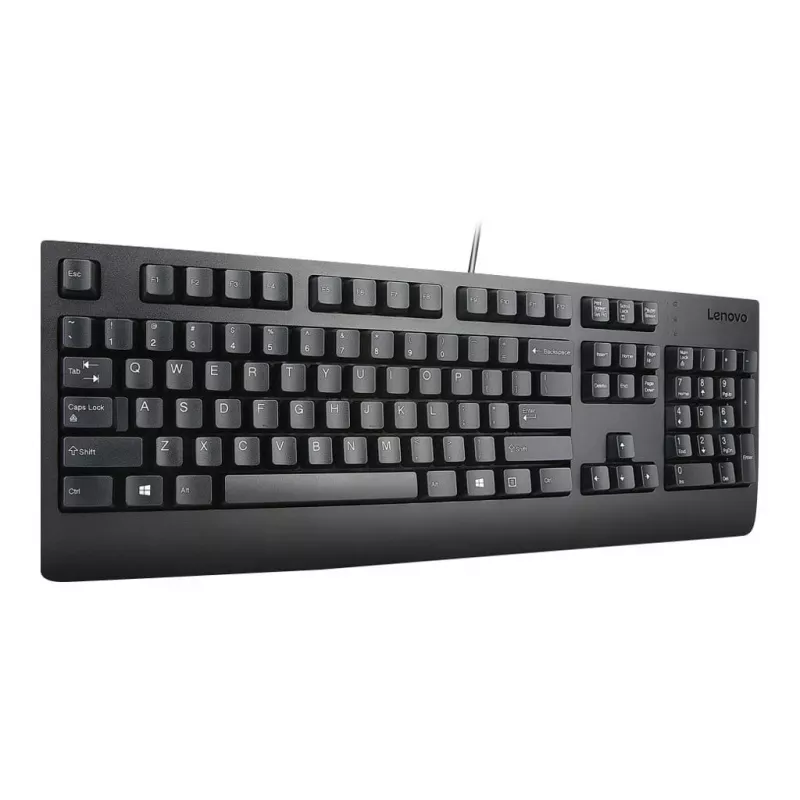Pilno dydžio laidinė klaviatūra Lenovo Preferred Pro II — USB, slovakiškas išdėstymas, juoda, su riešų atrama