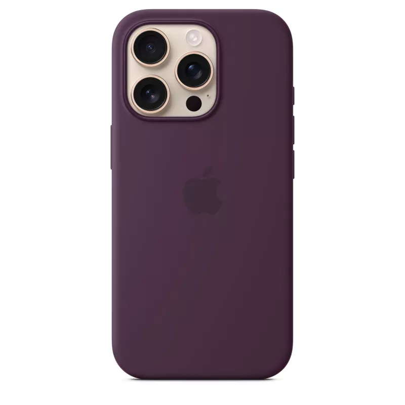 Apple iPhone 16 Pro Silikoninis Dėklas su MagSafe - Slyvinė