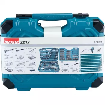 Makita E-10883 mechaniko įrankių rinkinys 221 vnt.
