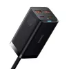 Baseus GaN3 100/65W stalinis įkroviklis su Quick Charge QC 3.0/4.0 USB-C, tinka iPhone 15, Huawei, Xiaomi, MacBook