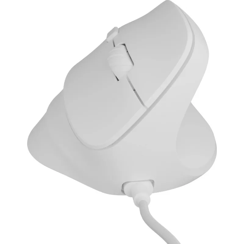 NATEC Crake 2 Pro vertikali pelė, dešinei rankai, USB-A, optinė, 12800 DPI, balta