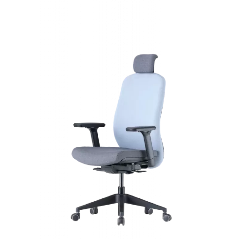 Ergonomiška biuro kėdė Up Up Athene juoda, pilka + mėlynas audinys