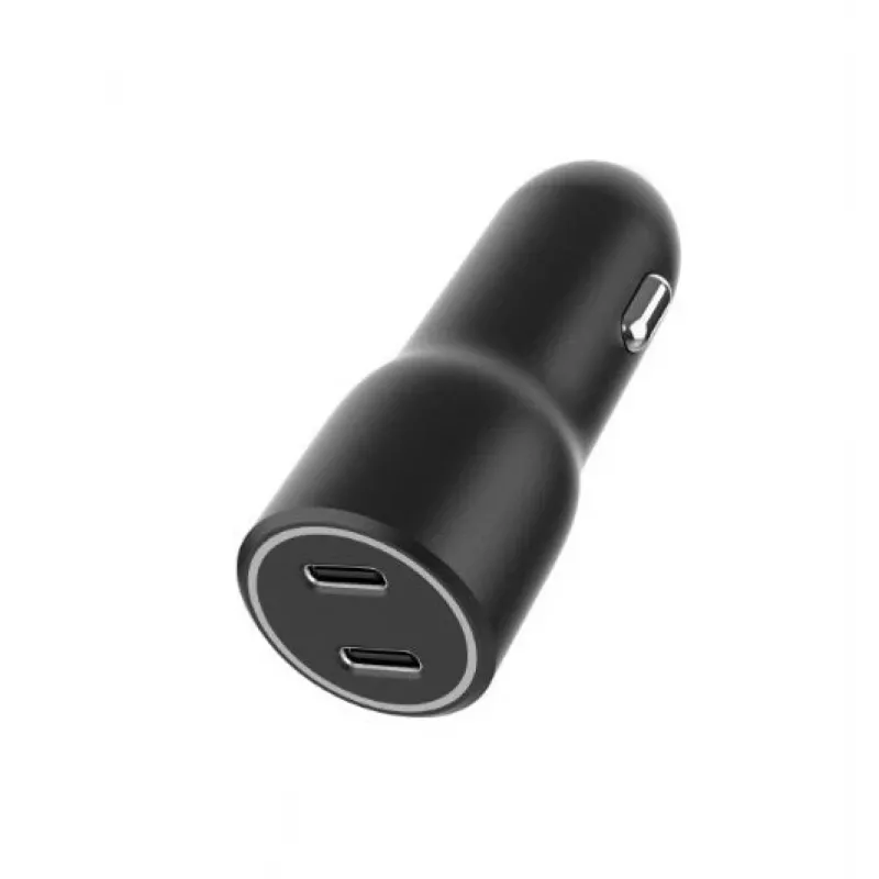 Automobilinis maitinimo adapteris Gembird TA-UC-C2PD40-CAR-01 (40W, 2xUSB-C PD) juodas