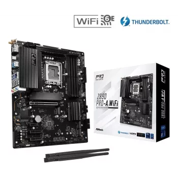 Motininė plokštė ASRock Z890 Pro-A WiFi — Intel Z890, LGA 1851, ATX, DDR5, 4x DIMM, 256GB, Wi‑Fi 6E, 2.5Gb LAN