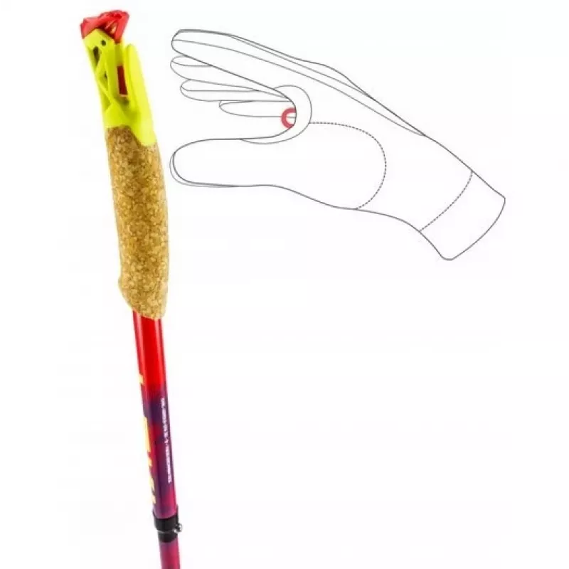 Leki TRL Ultratrail FX One 120 cm raudoni trekkingo lazdos