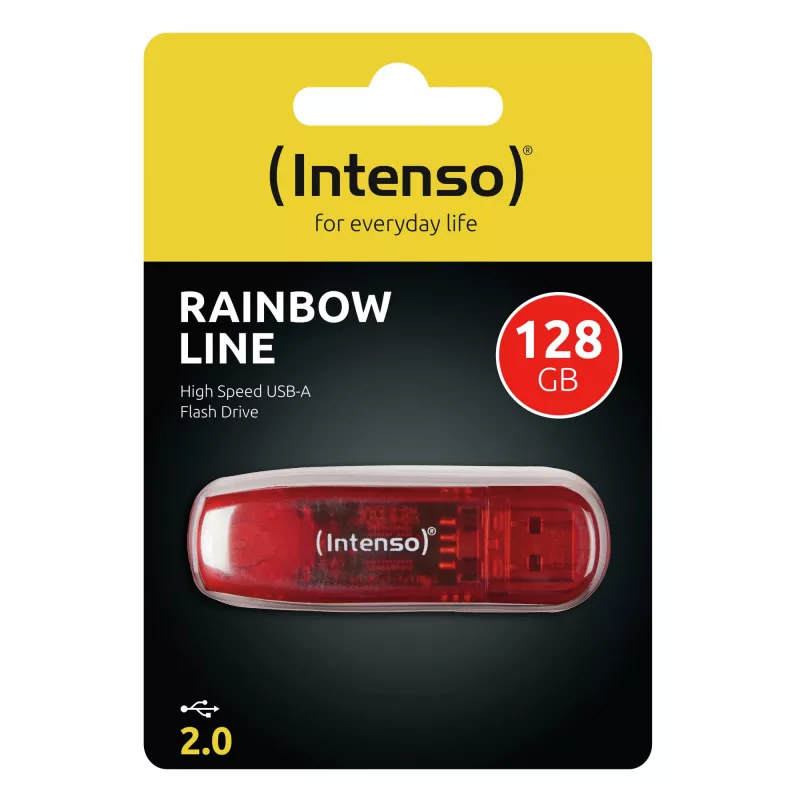 USB atmintukas Intenso 128 GB USB-A 2.0 Raudonas Skaidrus
