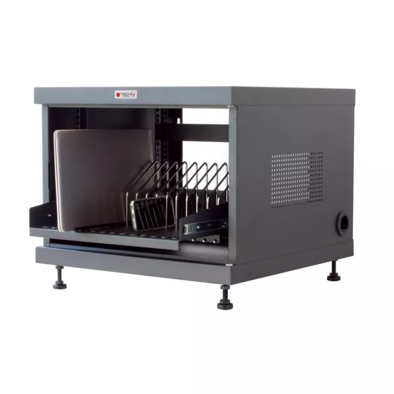 Stovo lentyna TECHLY 367652 kabelių tvarkyklė su 3M lipnia juosta, plieninė, 550×550×410 mm, juoda