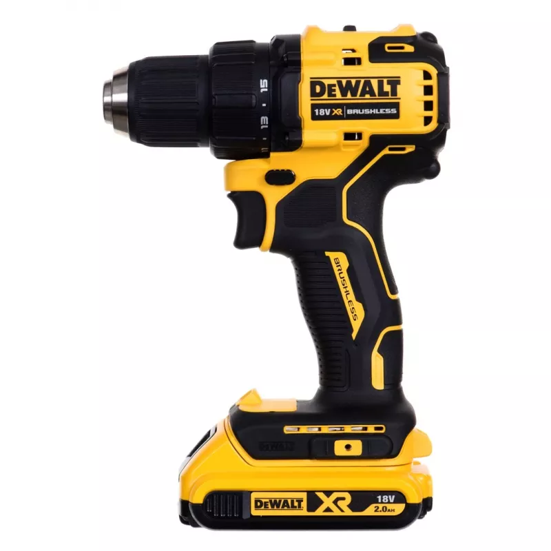 Belaidis gręžtuvas-suktuvas DeWalt DCD708D2T, 18 V, geltona/juoda, 2x Li-Ion akumuliatorius 2,0 Ah, TSTAK dėžutėje