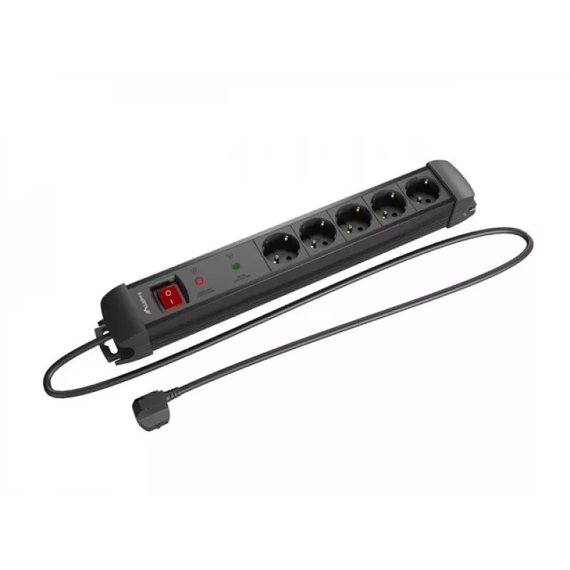 Prailginimo laidas Lanberg SP1-05F-0500-BK 5 m 5 kištukinių lizdų juodas