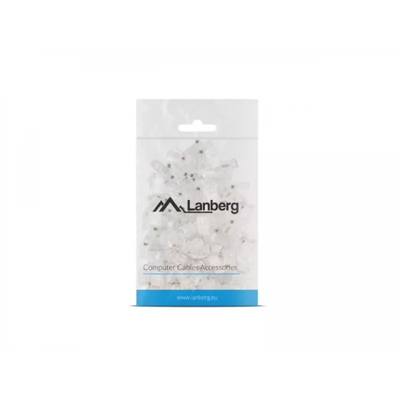 LANBERG PLU-5000 RJ-45 kištukas, U/UTP (UTP), permatomas baltas, 100 vnt.