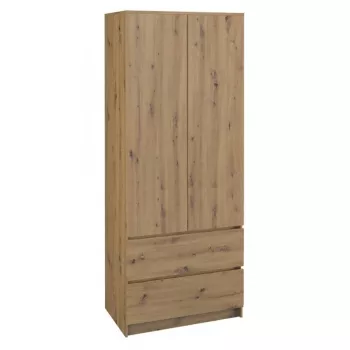 Topeshop SZAFA MALWA ART bedroom wardrobe/closet 5 shelves 2 durelės(s) ąžuolas