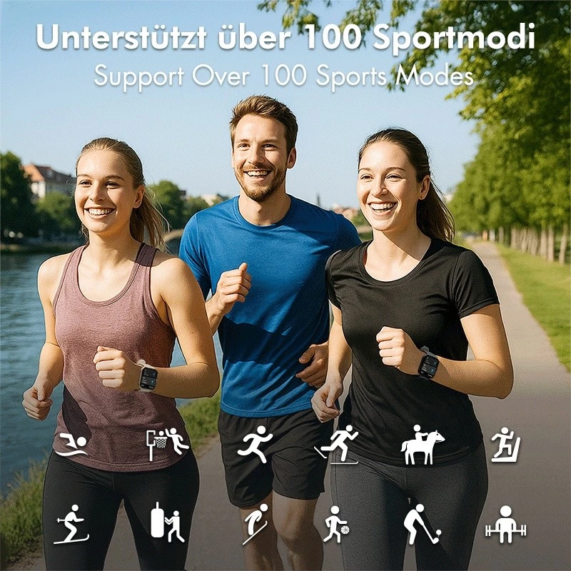 Išmanusis laikrodis su LCD ekranu, BT5.2, IP68, rožinis